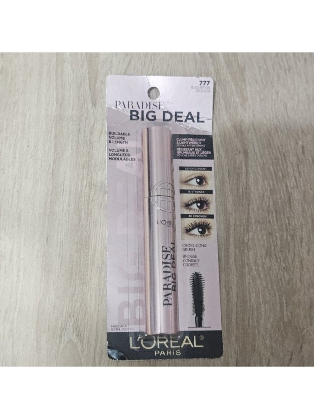 L'Oreal Paris Paradise Big Deal Mascara Volumizing Length, 777 Black Brown
